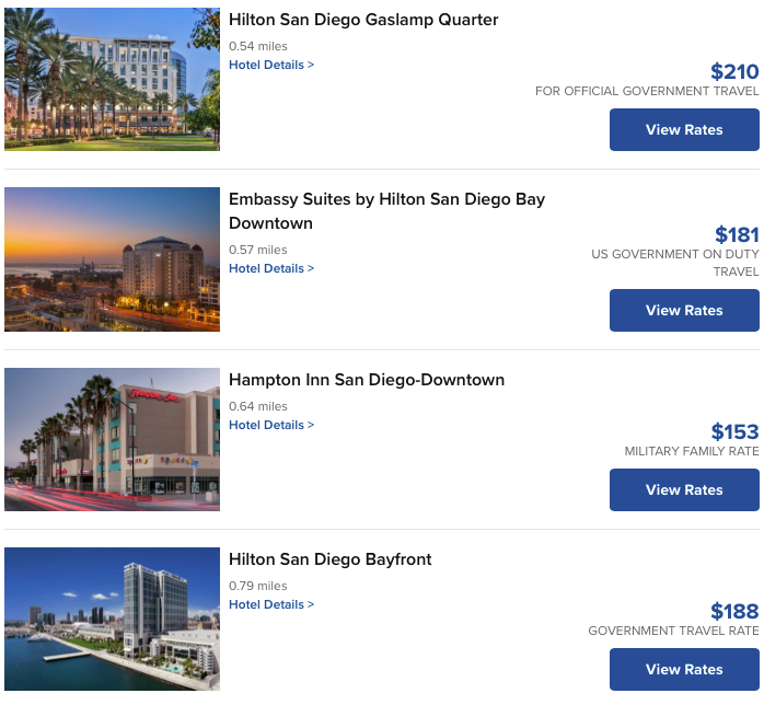 Hilton military discount hotels