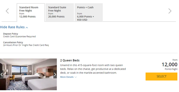 Hyatt Regency Orlando award rates