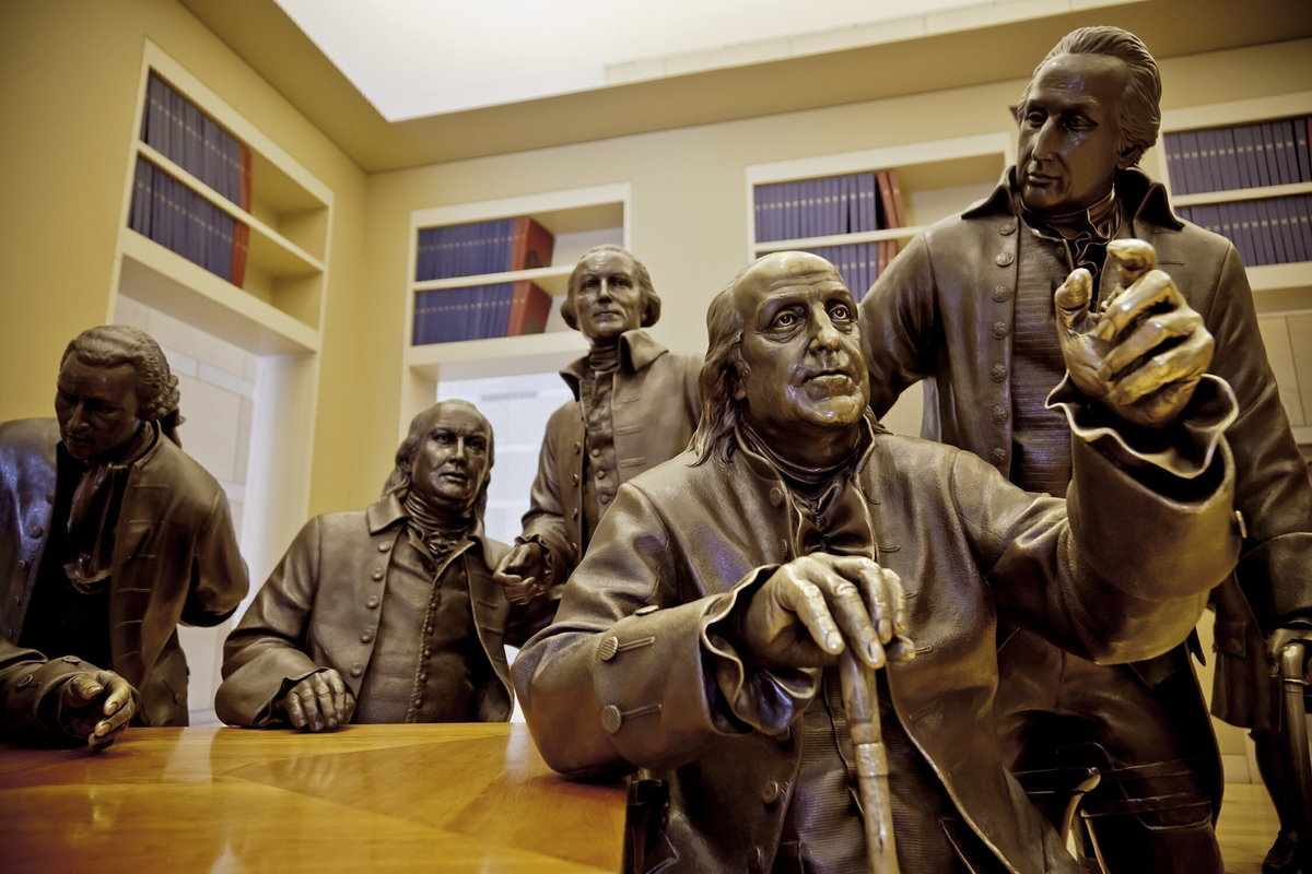 National Constitution Center Founding Fathers bronze statues