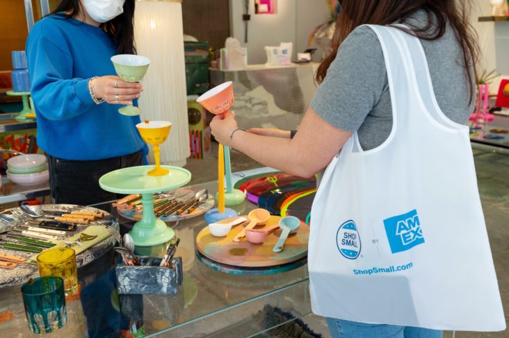 American Express Shop Small Shop Small Summer Customer With Bag