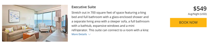 Cash cost of suite