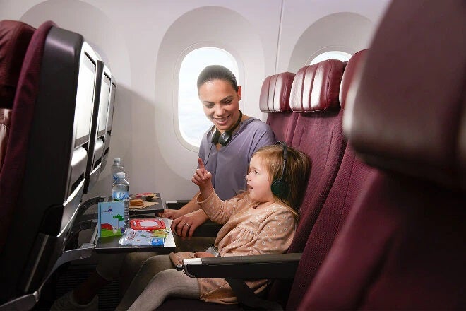 Qantas economy parent and child