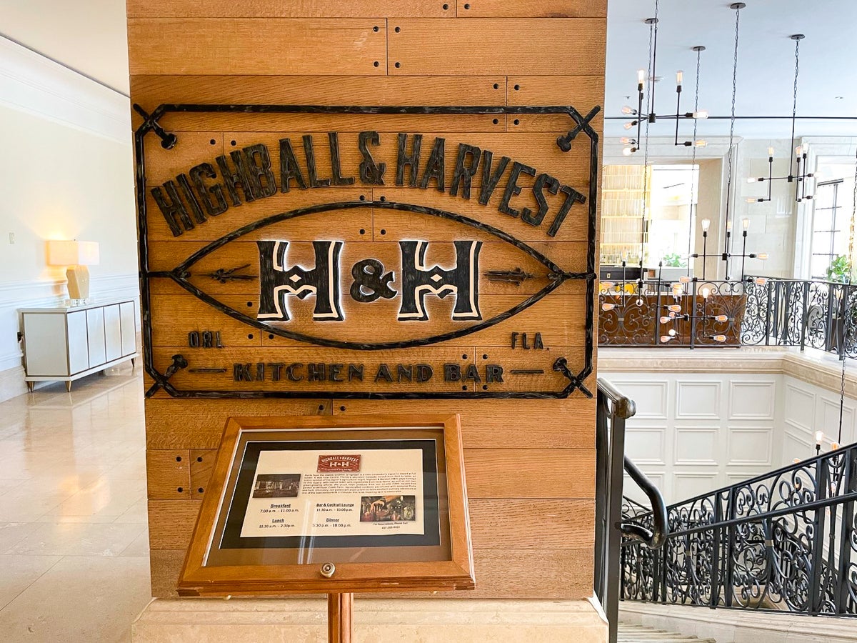 Ritz Carlton Orlando Grande Lakes Highball and Harvest Sign
