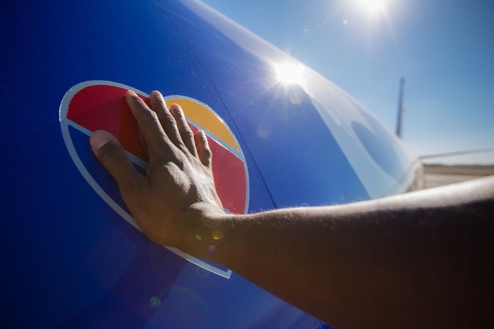 Southwest Airlines hand on heart