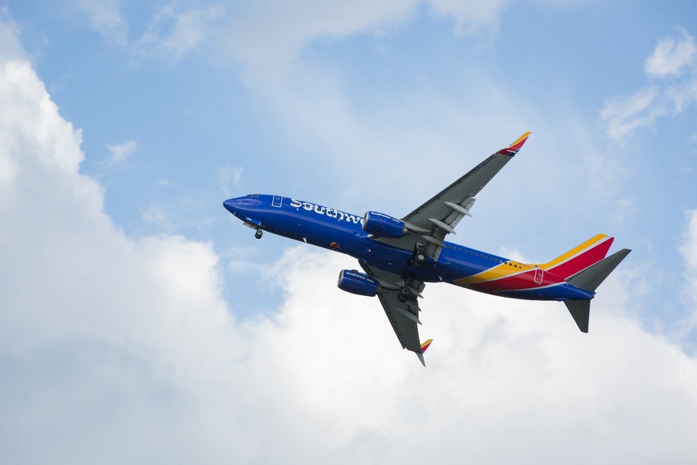 Southwest Airlines plane in sky