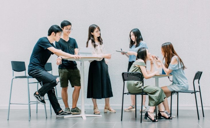 Young adults working Young adults working