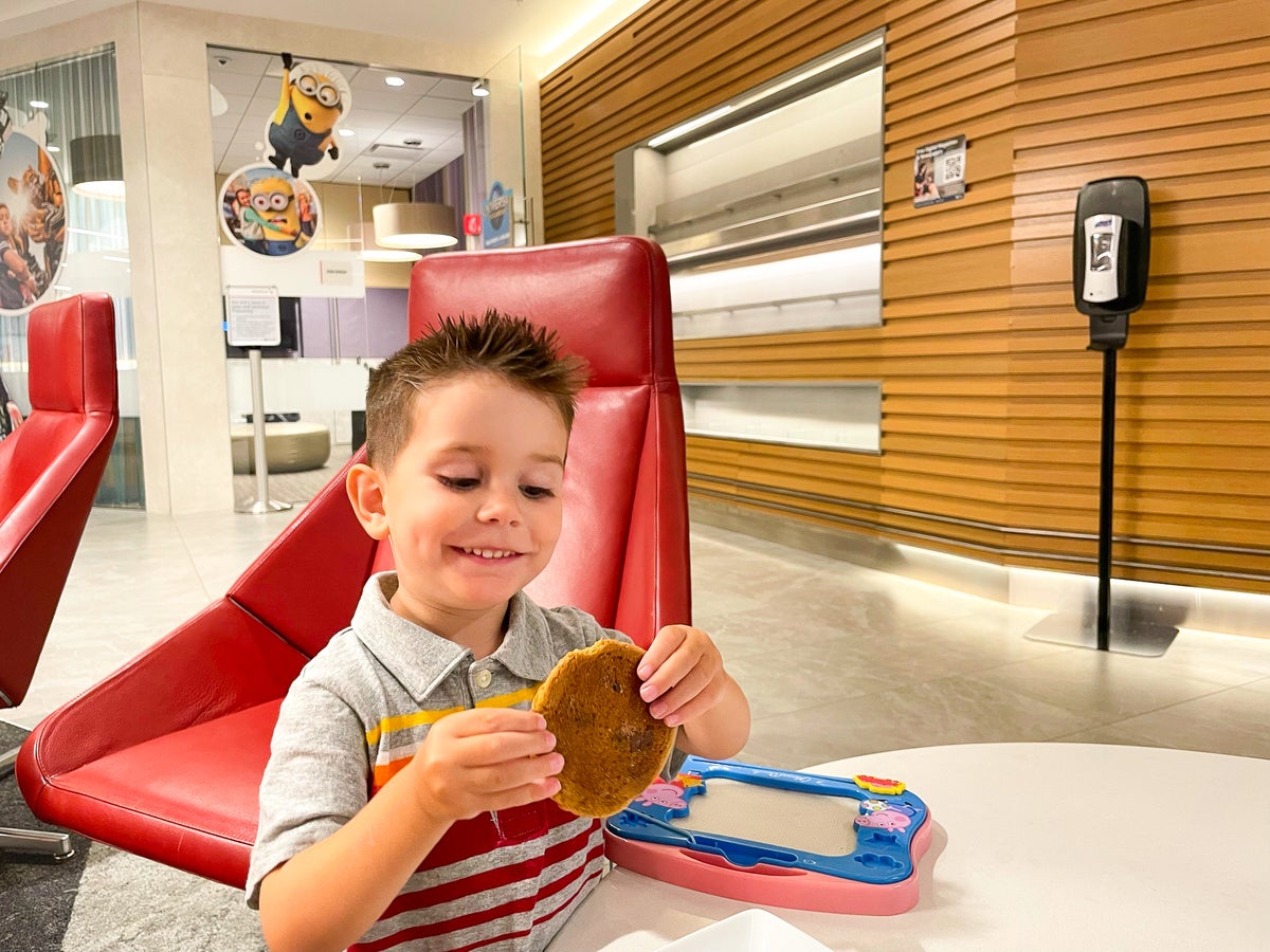 Admirals Club Miami International Airport Boy with Cookie