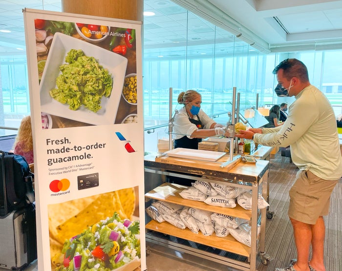 Admirals Club Miami International Airport Guacamole station