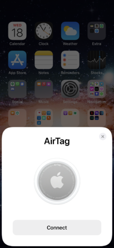 AirTag Connect Screen AirTag Connect Screen