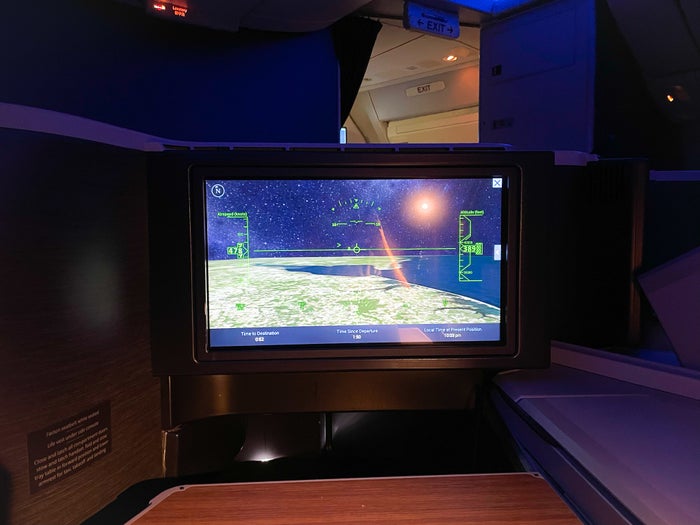 American Airlines First Flagship Business Class Miami to Boston flight map IFE