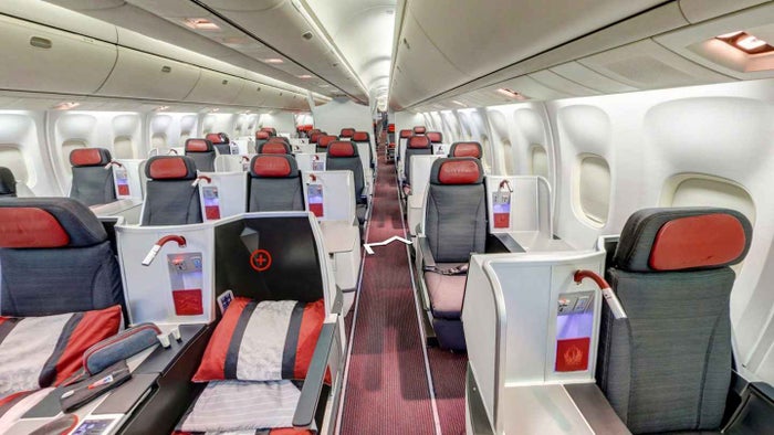 Austrian Airlines business class Austrian Airlines business class cabin