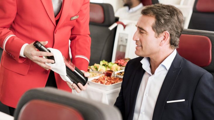 Austrian Airlines business class wine Austrian Airlines business class wine