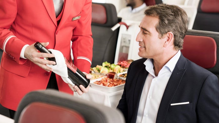 Austrian Airlines business class Austrian Airlines business class wine