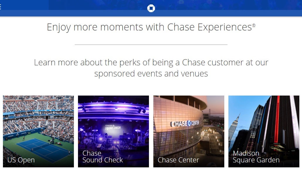 Chase Experiences homepage