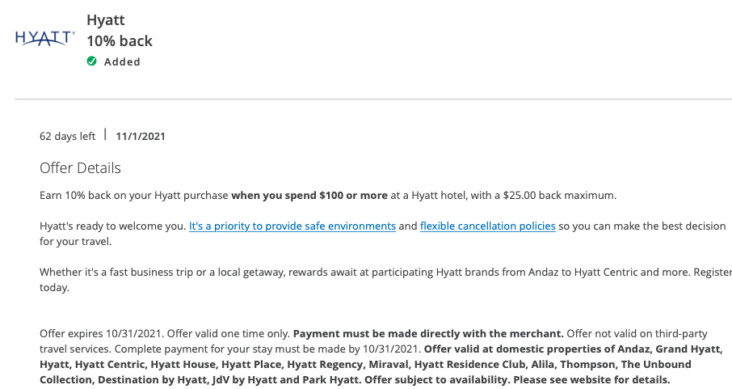 Chase Hyatt offer Chase Hyatt offer