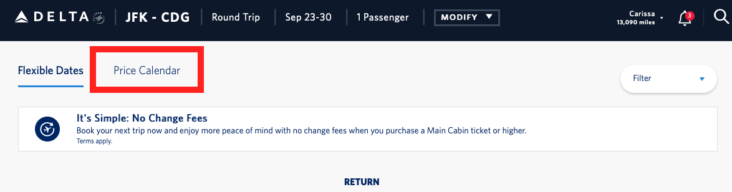 Delta price calendar Delta price calendar