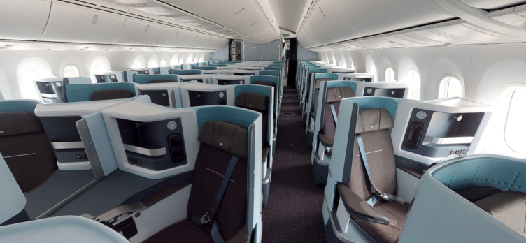 KLM 787 Business Class forward view