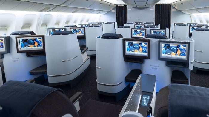 KLM World Business Class IFE view