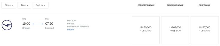 Lufthansa first class search result on Avianca LifeMiles Lufthansa first class search result on Avianca LifeMiles