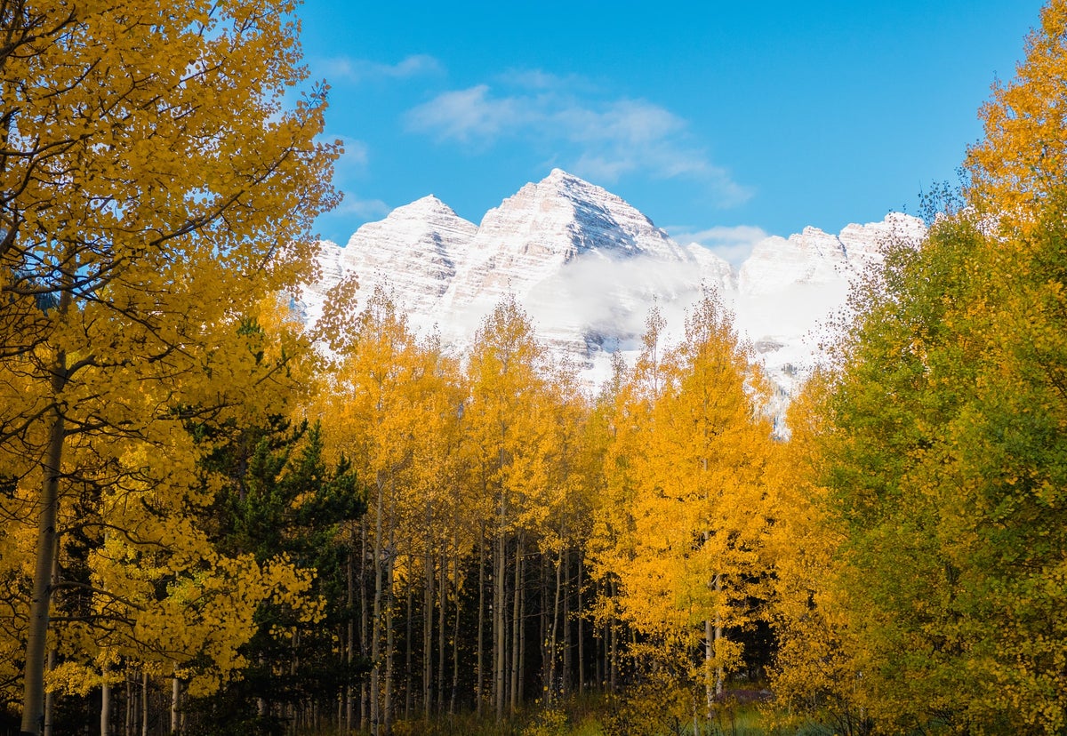 Maroon Bells Aspen Colorado during foliage season