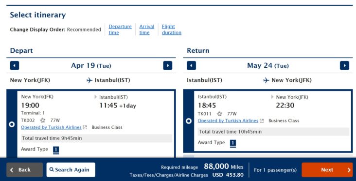 Turkish Airlines business class ANA Mileage Club Turkish Airlines business class ANA Mileage Club