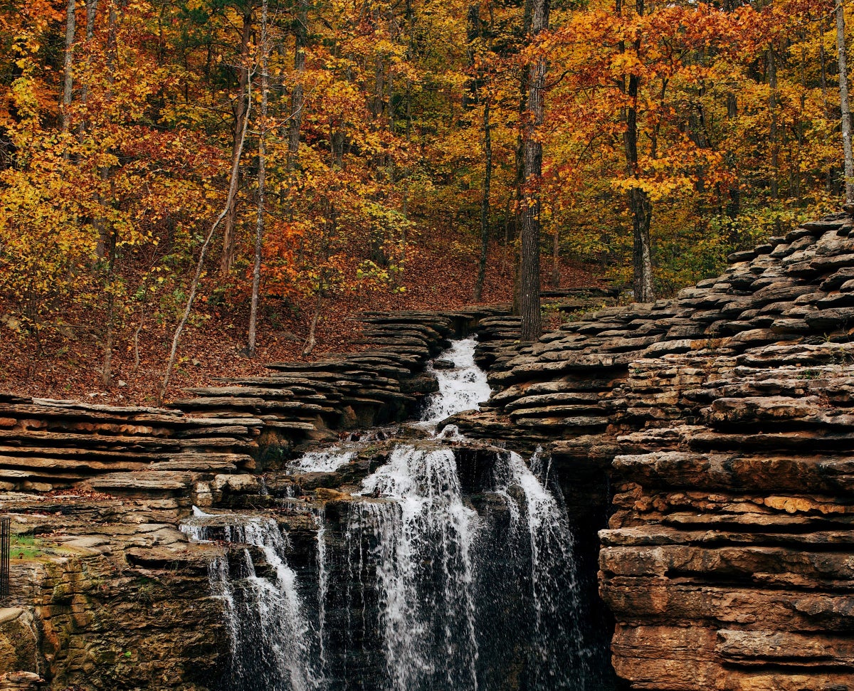 Waterfall in the Ozark Mountains in Missouri 