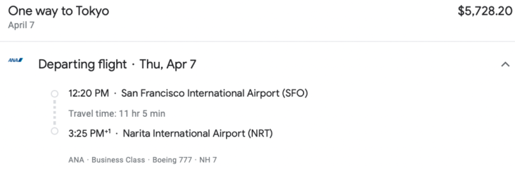 ANA cash flight cost ANA cash flight cost