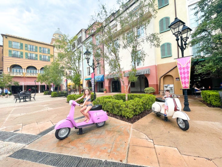 Loews Portofino Bay Orlando Vespa scooters Loews Portofino Bay Orlando Vespa scooters