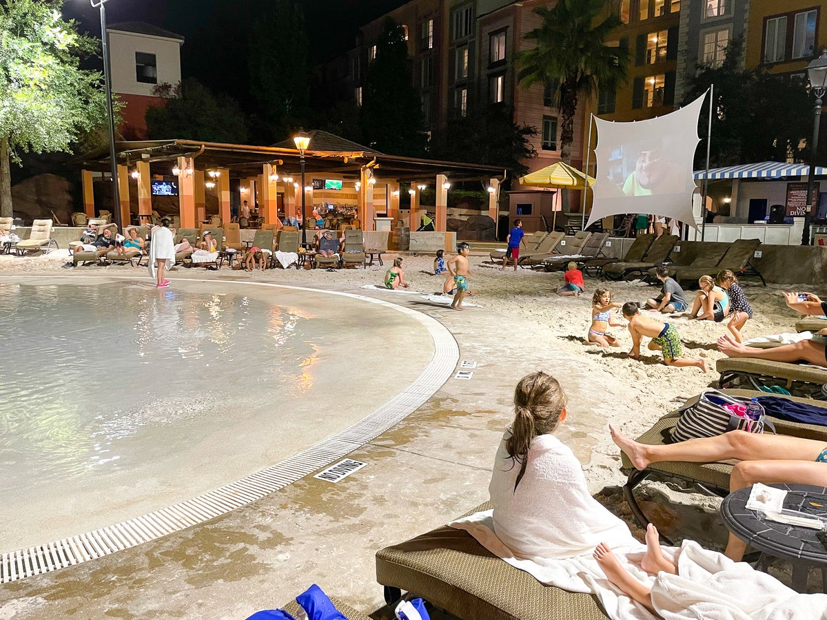 Loews Portofino Bay Orlando movie by the pool