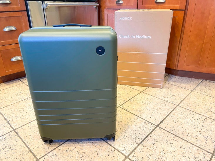 Olive Green Monos Luggage Check In Medium Olive Green Monos Luggage Check In Medium