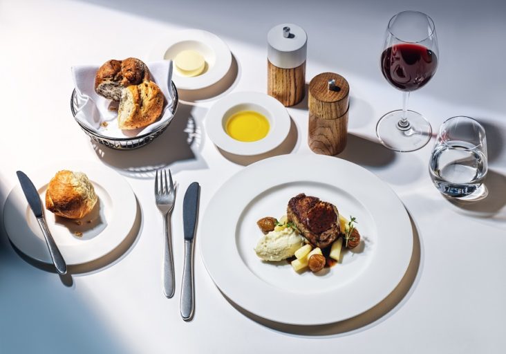 Swiss Business Class Meal SWISS business class veal tenderloin