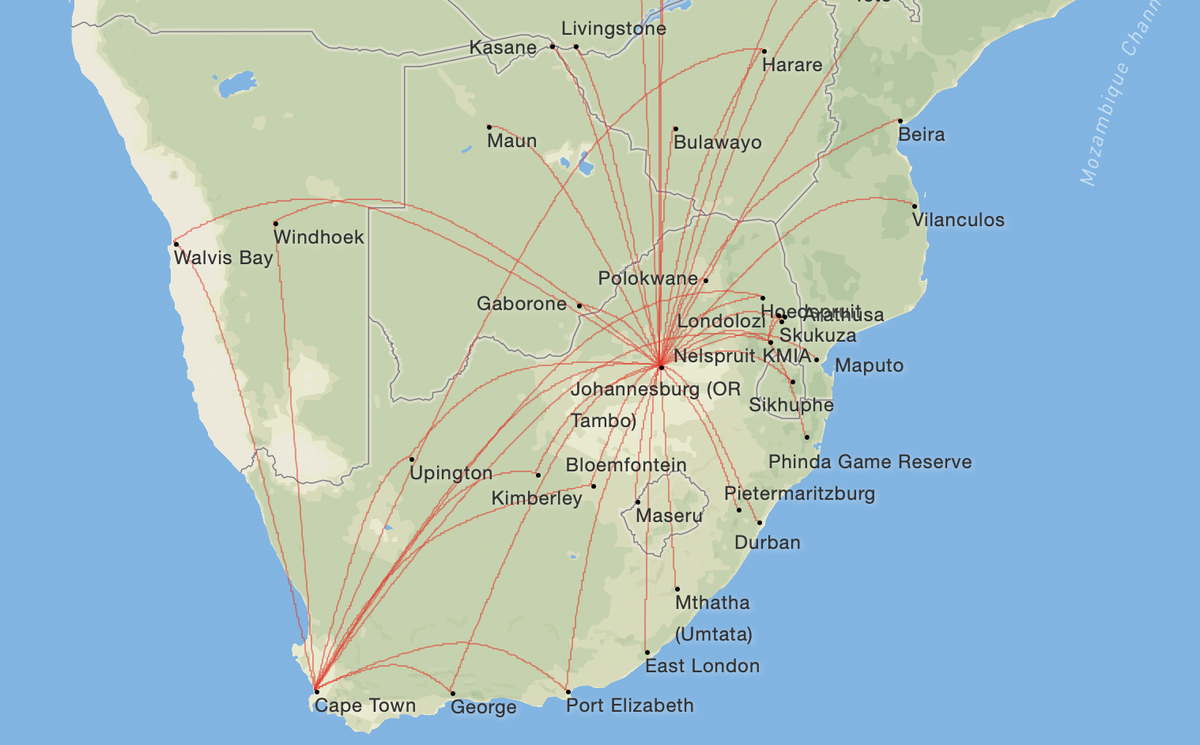 Airlink's Route Map
