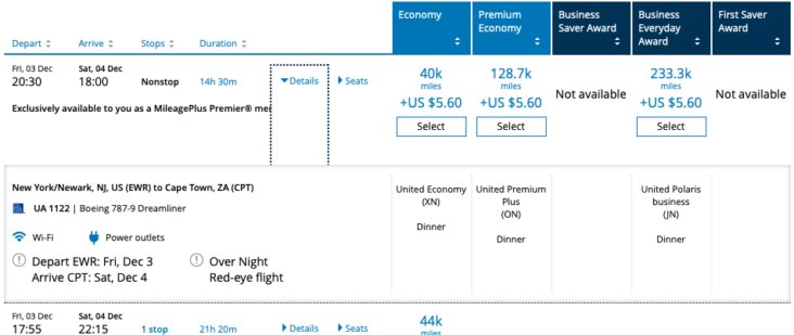 United EWR CPT United EWR CPT
