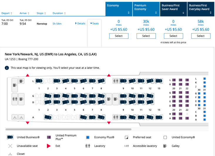 United EWR LAX United EWR LAX