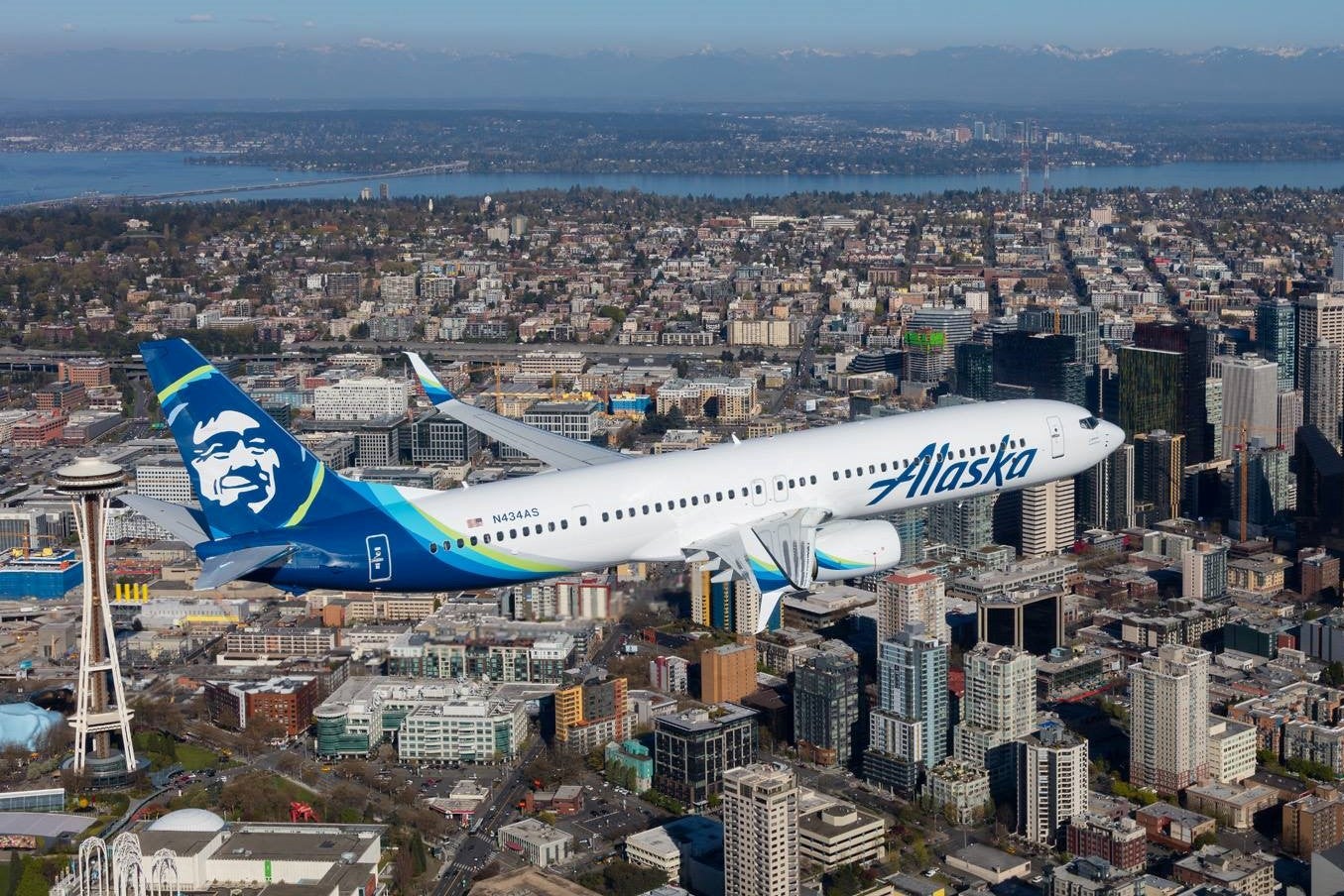 Alaska Airlines over Seattle
