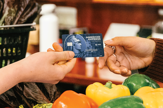 Amex Blue Cash Preferred card in supermarket