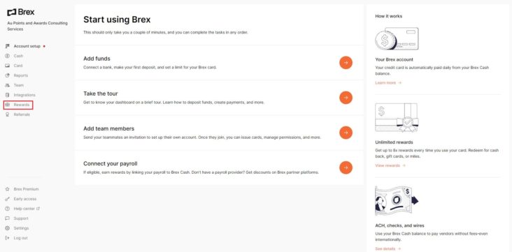 Brex dashboard Brex dashboard