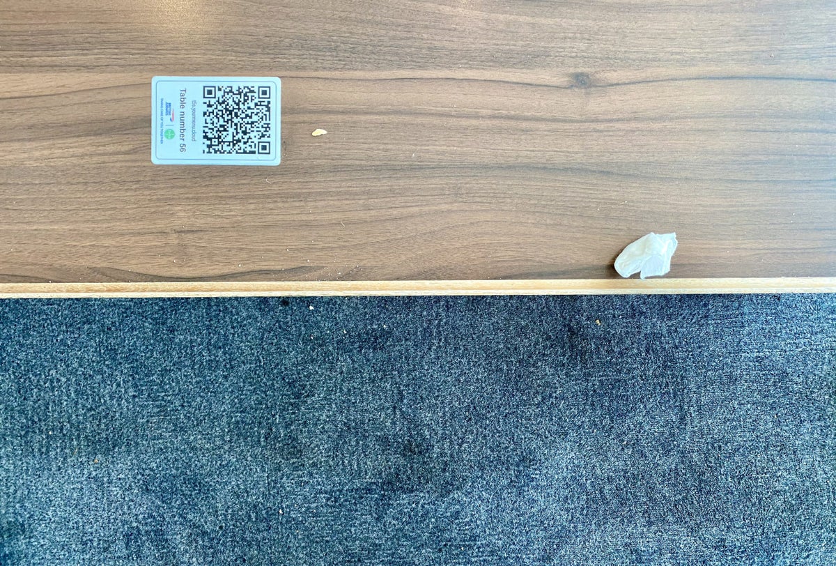 British Airways Galleries South Lounge dirty table