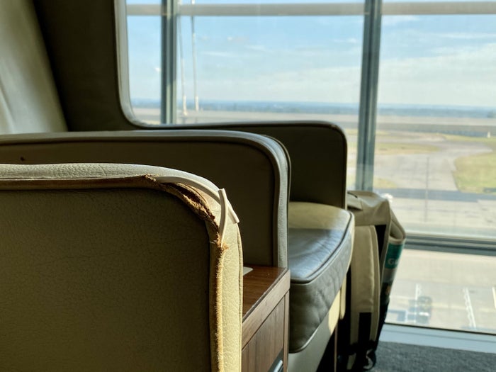 British Airways Galleries South Lounge shabby seating