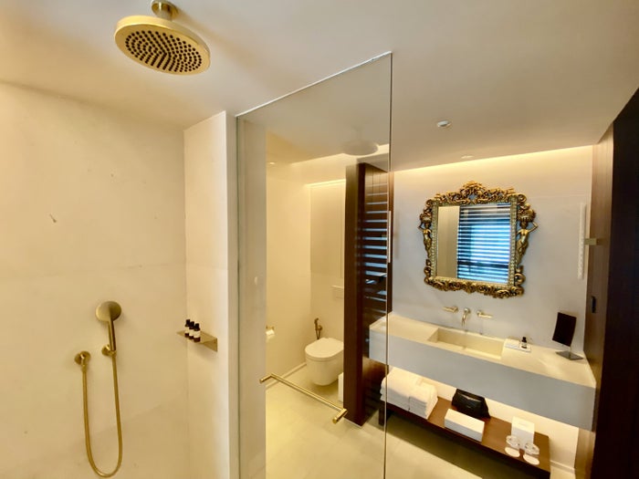 The Barcelona EDITION Deluxe Room bathroom