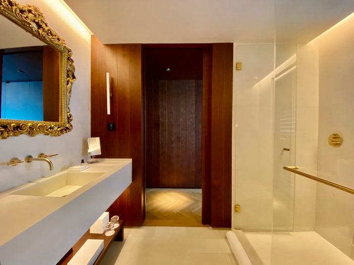 The Barcelona EDITION Deluxe Room bathroom
