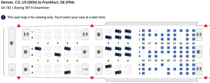United 2x2x2 seats