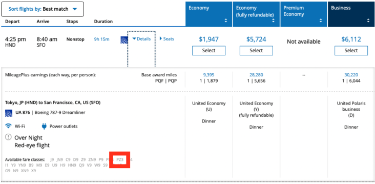 United HND SFO cash cost United HND SFO cash cost