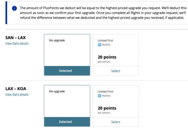 United PlusPoints waitlist United PlusPoints waitlist