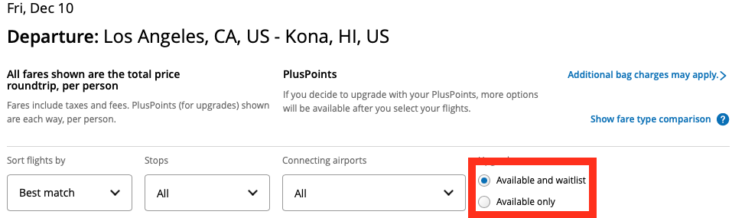 United waitlist PlusPoints 1 United waitlist PlusPoints 1