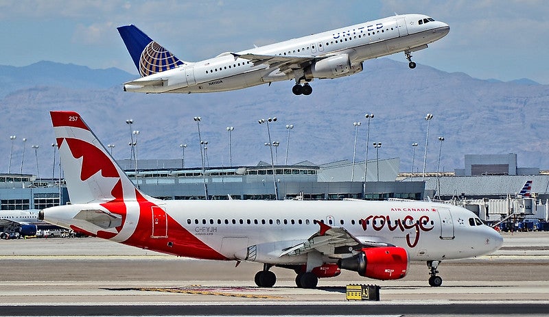 Air Canada Rouge and United planes
