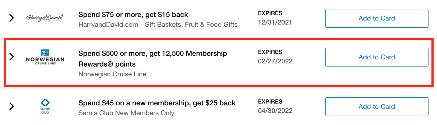 amex cruise