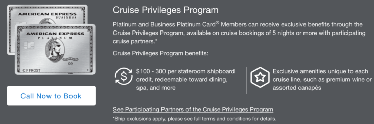 american express cruise privileges program