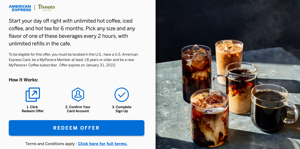 Amex Adds LimitedTime MyPanera+ Coffee Perk to Its Cards