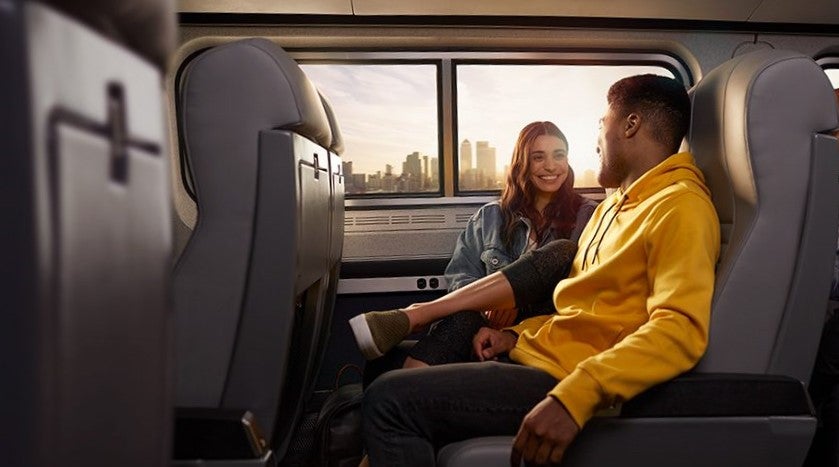 Amtrak couple in coach